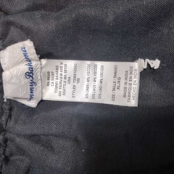 Tommy Bahama Black St . Lucia Off The Shoulder Dress Linen Blend Sz XL - Picture 5 of 7